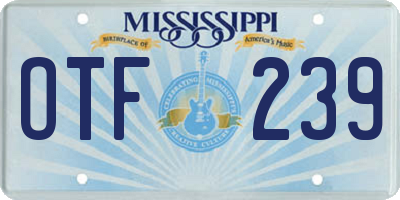MS license plate OTF239