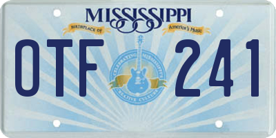 MS license plate OTF241