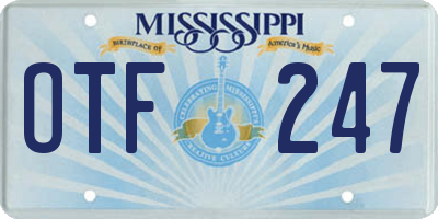 MS license plate OTF247