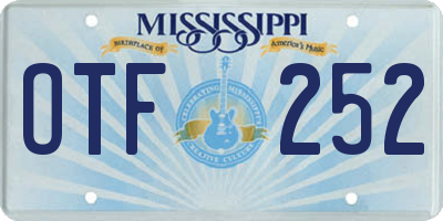 MS license plate OTF252