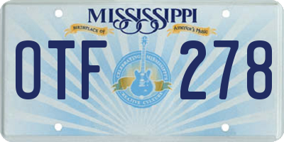 MS license plate OTF278