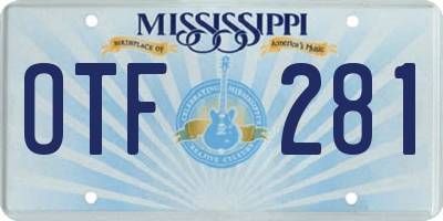 MS license plate OTF281