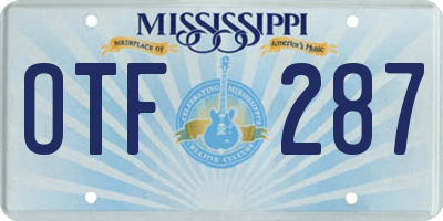 MS license plate OTF287