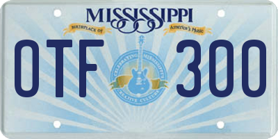 MS license plate OTF300