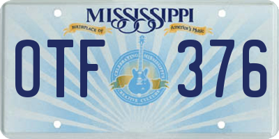 MS license plate OTF376