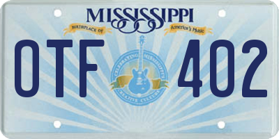 MS license plate OTF402