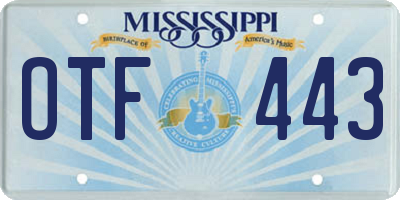 MS license plate OTF443