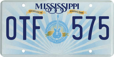 MS license plate OTF575