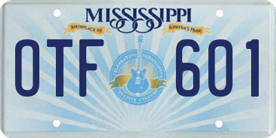 MS license plate OTF601