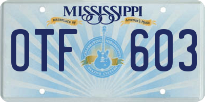 MS license plate OTF603
