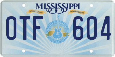 MS license plate OTF604