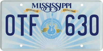 MS license plate OTF630
