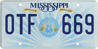 MS license plate OTF669
