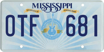 MS license plate OTF681