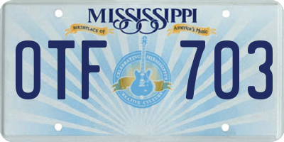 MS license plate OTF703