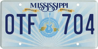 MS license plate OTF704
