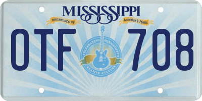 MS license plate OTF708