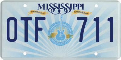 MS license plate OTF711