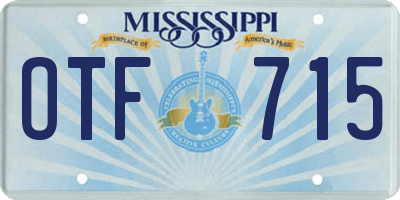 MS license plate OTF715