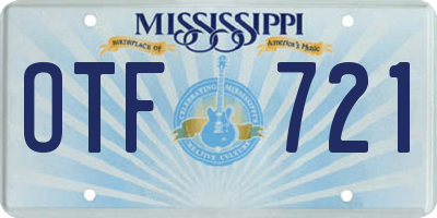 MS license plate OTF721