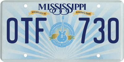 MS license plate OTF730