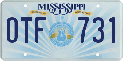MS license plate OTF731