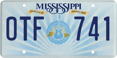MS license plate OTF741