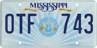 MS license plate OTF743