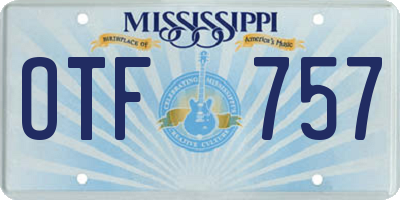 MS license plate OTF757