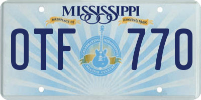 MS license plate OTF770