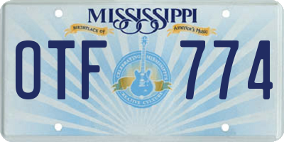 MS license plate OTF774