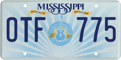 MS license plate OTF775