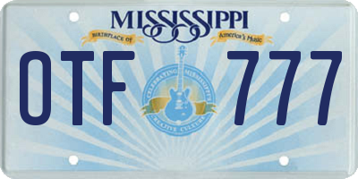 MS license plate OTF777