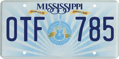 MS license plate OTF785