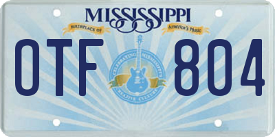 MS license plate OTF804