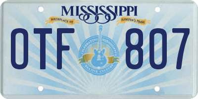 MS license plate OTF807