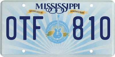 MS license plate OTF810
