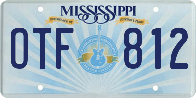 MS license plate OTF812