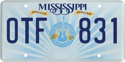 MS license plate OTF831