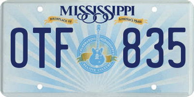 MS license plate OTF835