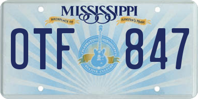 MS license plate OTF847