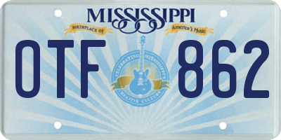MS license plate OTF862