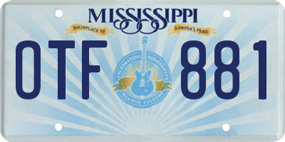 MS license plate OTF881