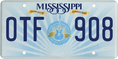 MS license plate OTF908