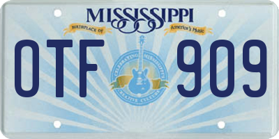 MS license plate OTF909