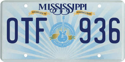 MS license plate OTF936