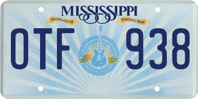 MS license plate OTF938
