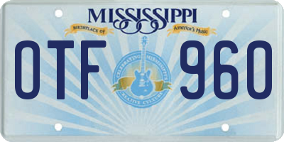 MS license plate OTF960
