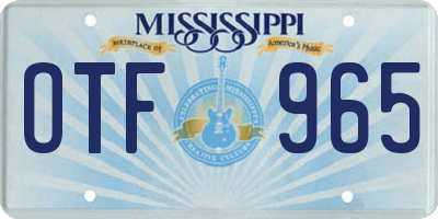 MS license plate OTF965
