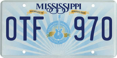 MS license plate OTF970